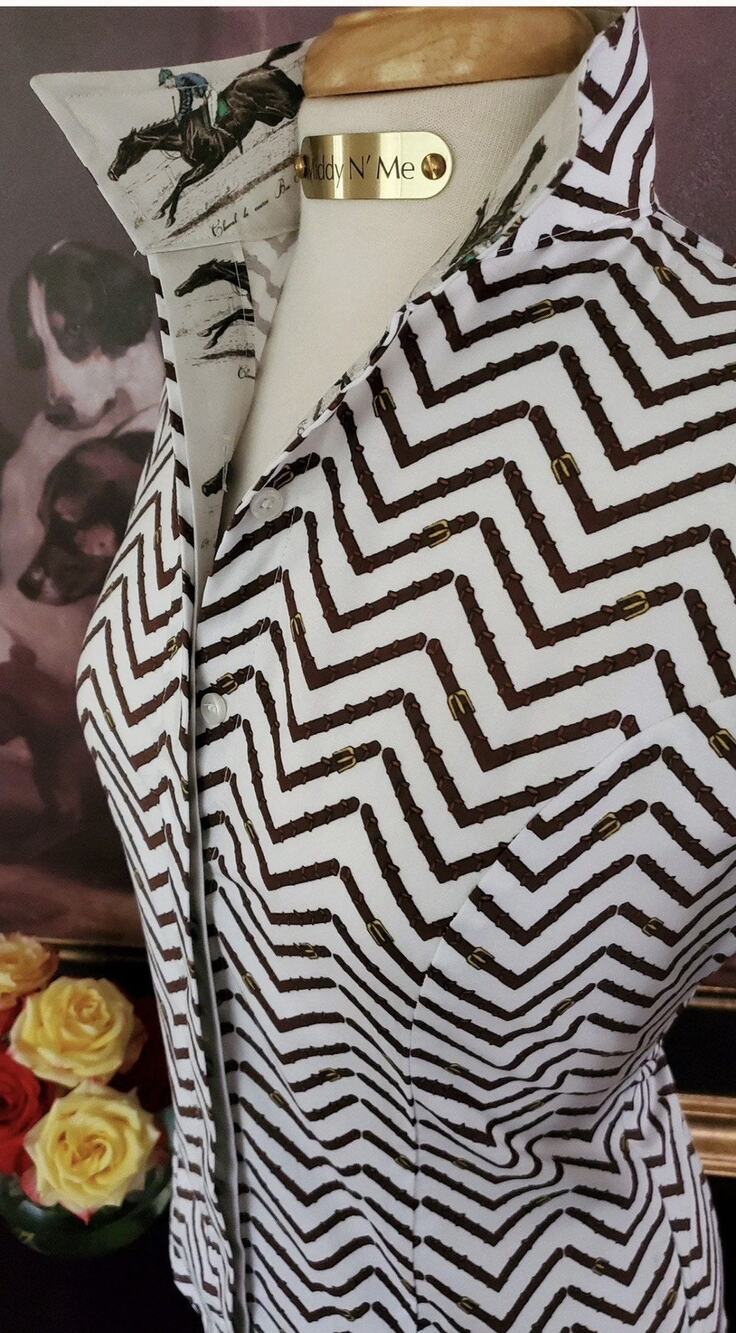 Middy N Me Prix De Lutece Shirt on Chevron Rein size 4 button down cotton $525